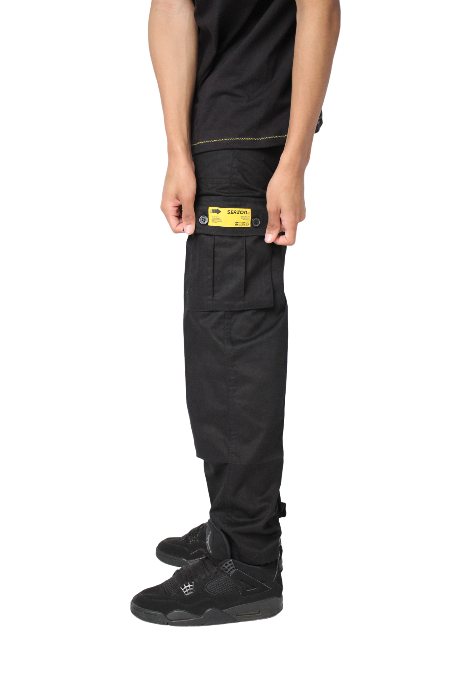 "LIGHTNING" BLACK CARGO PANTS