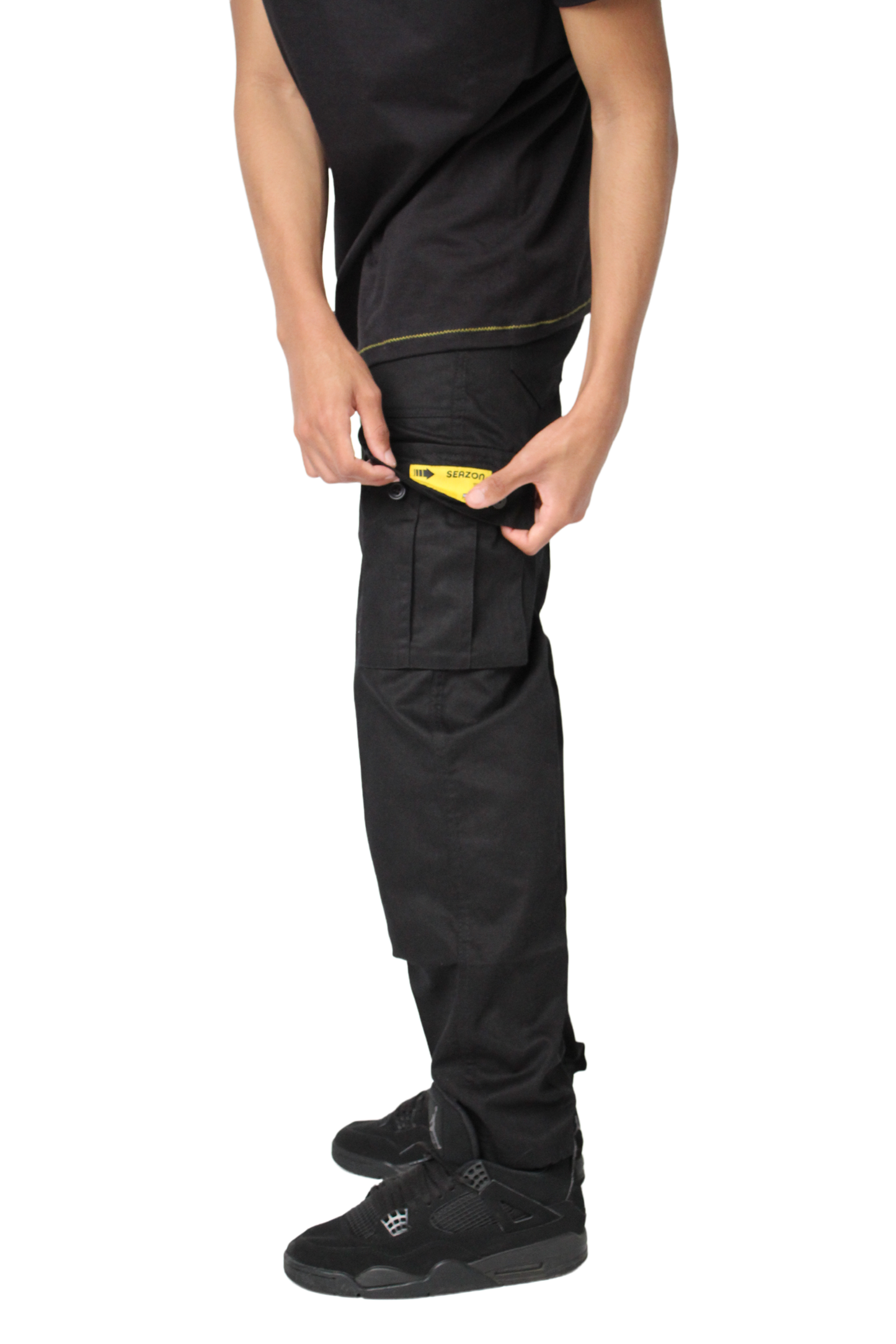 "LIGHTNING" BLACK CARGO PANTS